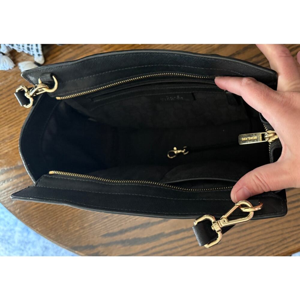 Authentic Michael Kors Black Saffiano Leather Selma Satchel Bag - Picture 3 of 12